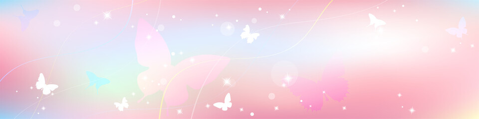 Abstract spring summer background in light pink pastel color, sweet love theme with butterfly and tree