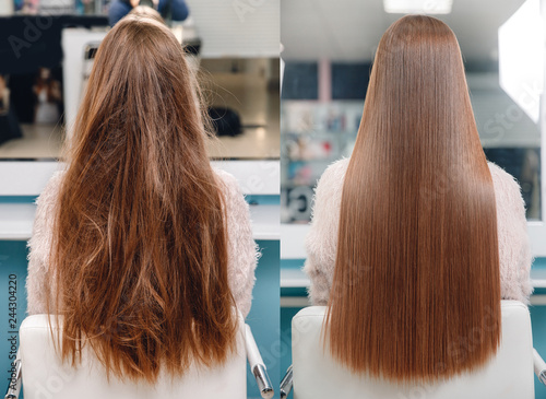 Fotografía Sick, cut and healthy hair care keratin