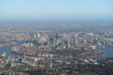 Fototapeta Miasto - aerial view of docklands from cockpit