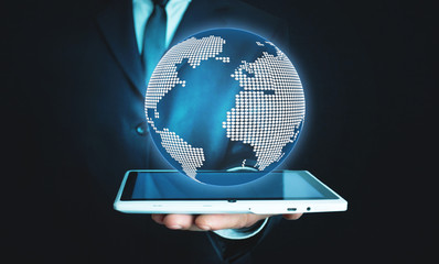 Wall Mural - global network concept. future technology