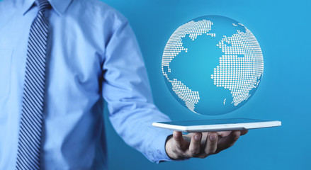 Wall Mural - global network concept. future technology