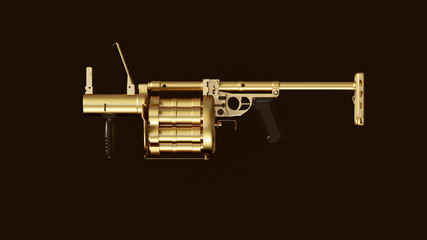 Wall Mural - Gold an Black Grenade Launcher 3d Illustration 3d Rendering