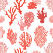 Living corals in the sea.