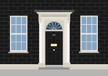 10 Downing Street - Residential Building For Prime Minister Of United Kingdom Of Great Britain - House For Political Leader In UK. Vector Illustration