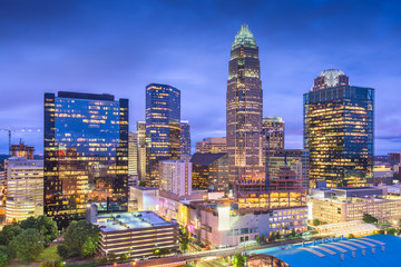 Charlotte, North Carolina, USA uptown skyline