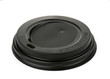 Black plastic disposable coffee cup lid
