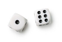 Top View Of Two White Dices