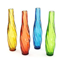 Colored Glass Vases, Isolated On White.