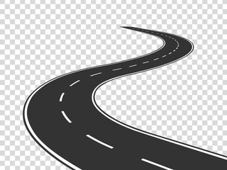 winding road. journey traffic curved highway. road to horizon in perspective. winding asphalt empty 