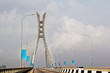 Lekki - Ikoyi toll bridge, Lagos, Nigeria. Cable-stayed bridge, transportation infrastructure.