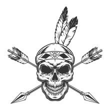 Native American Indian Warrior Skull