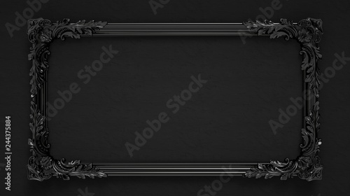 Bright black ornamental vintage frame Canvas Print