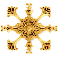 Wall Mural - Stucco decoration, gold cartouche frame	