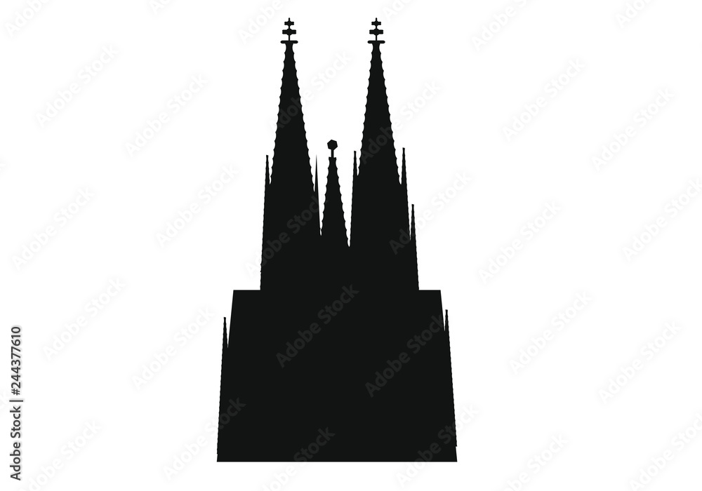 cathedral skyline of german city of Cologne. - obrazy, fototapety, plakaty 