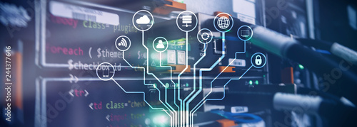 Cuadros en Lienzo IOT, Internet of things, telecommunication concept data cener.