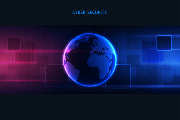 Canvas Print - abstract technology cyber network on blue background.big data visualization. vector illustration
