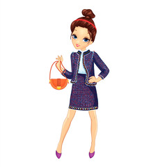 Wall Mural - Girl In Stylish Office Jacket And Skirt