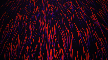 Wall Mural - abstract big data visualization. long exposure neon lights background. abstract data flow background