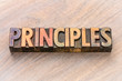 © MarekPhotoDesign.com - principles word in wood type