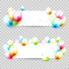 birthday balloons empty banners