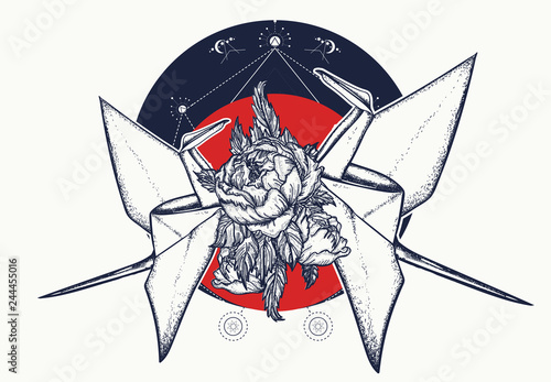 Origami Two Paper Cranes Symbol Of Love Fidelity