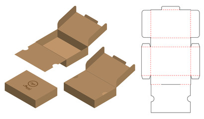 Box packaging die cut template design. 3d mock-up