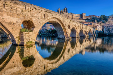 Wall Mural - The Old Bridge at Beziers and St. Nazaire Cathedral