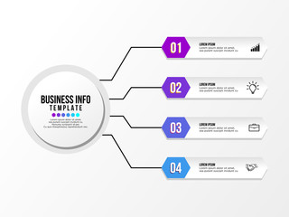 Wall Mural - business infographics element vector design template. data visualization timeline with circles, step