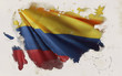 Colombian Flag, Colombia National Colors Background  <<3D Rendering>>