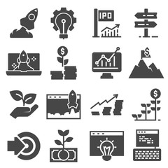 Wall Mural - start up business icon set isolated on white background.