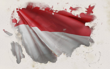 Indonesian Flag, Indonesia National Colors Background  <<3D Rendering>>