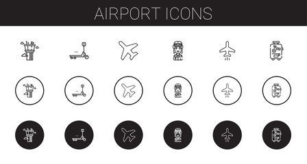 Sticker - airport icons set