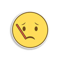 Wall Mural - with a thermometer colored emoji sticker icon. element of emoji for mobile concept and web apps illu