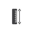 © alekseyvanin - Measure ruler vector icon. filled flat sign for mobile concept and web design. Ruler and arrow simple solid icon. Symbol, logo illustration. Pixel perfect vector graphics