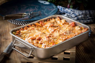 Canvas Print - Homemade lasagne bolognese