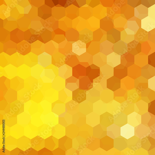 Abstract Background Consisting Of Yellow Orange Brown Hexagons