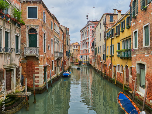 Scenic canal with gondola, Venice, Italy © thecriss