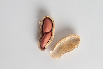 peanuts on white background