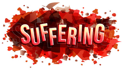 Suffering word vector creative illustration