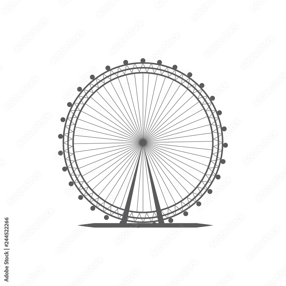 London eye icon. London eye icon vector. Linear style sign for mobile concept and web design. vote symbol illustration. London eye vector graphics - Vector	 - obrazy, fototapety, plakaty 