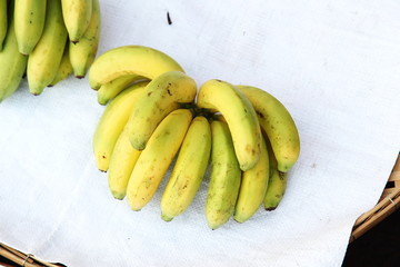 Top view Banana at Fresh market in Thailand