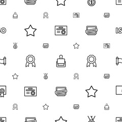 Poster - certificate icons pattern seamless white background