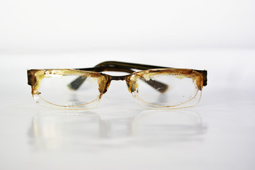 Glasses on a white background