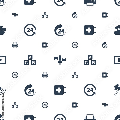 Fotografía glossy icons pattern seamless white background