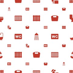 Sticker - bathroom icons pattern seamless white background