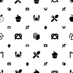 Sticker - eat icons pattern seamless white background