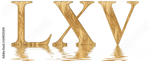 Roman numeral LXV, quinque et sexaginta, 65, sixty five