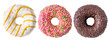 Assorted donuts isolated on white