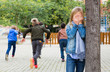 © JackF - Kids playing hide and seek on the street