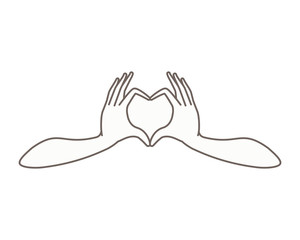 Sticker - hands forming a heart symbol avatar character